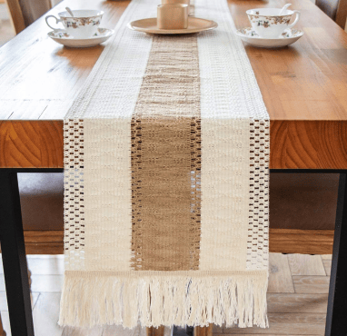 Rustykalny bieżnik na stół BOHO Naturalna Elegancja 30x180 cm 1