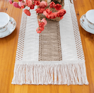 Rustykalny bieżnik na stół BOHO Naturalna Elegancja 30x180 cm 2