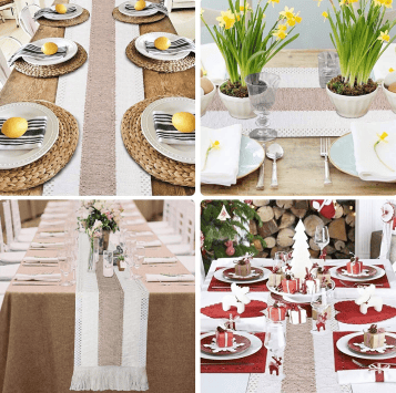 Rustykalny bieżnik na stół BOHO Naturalna Elegancja 30x180 cm 4